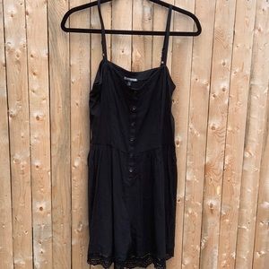 Express black spaghetti straps romper dress